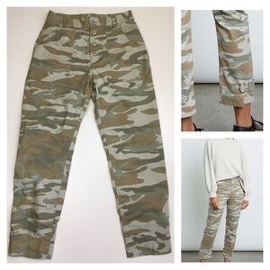 RAILS Light Sage Camo ADLER Button Fly Utility Ankle/Cropped Jeans Pant